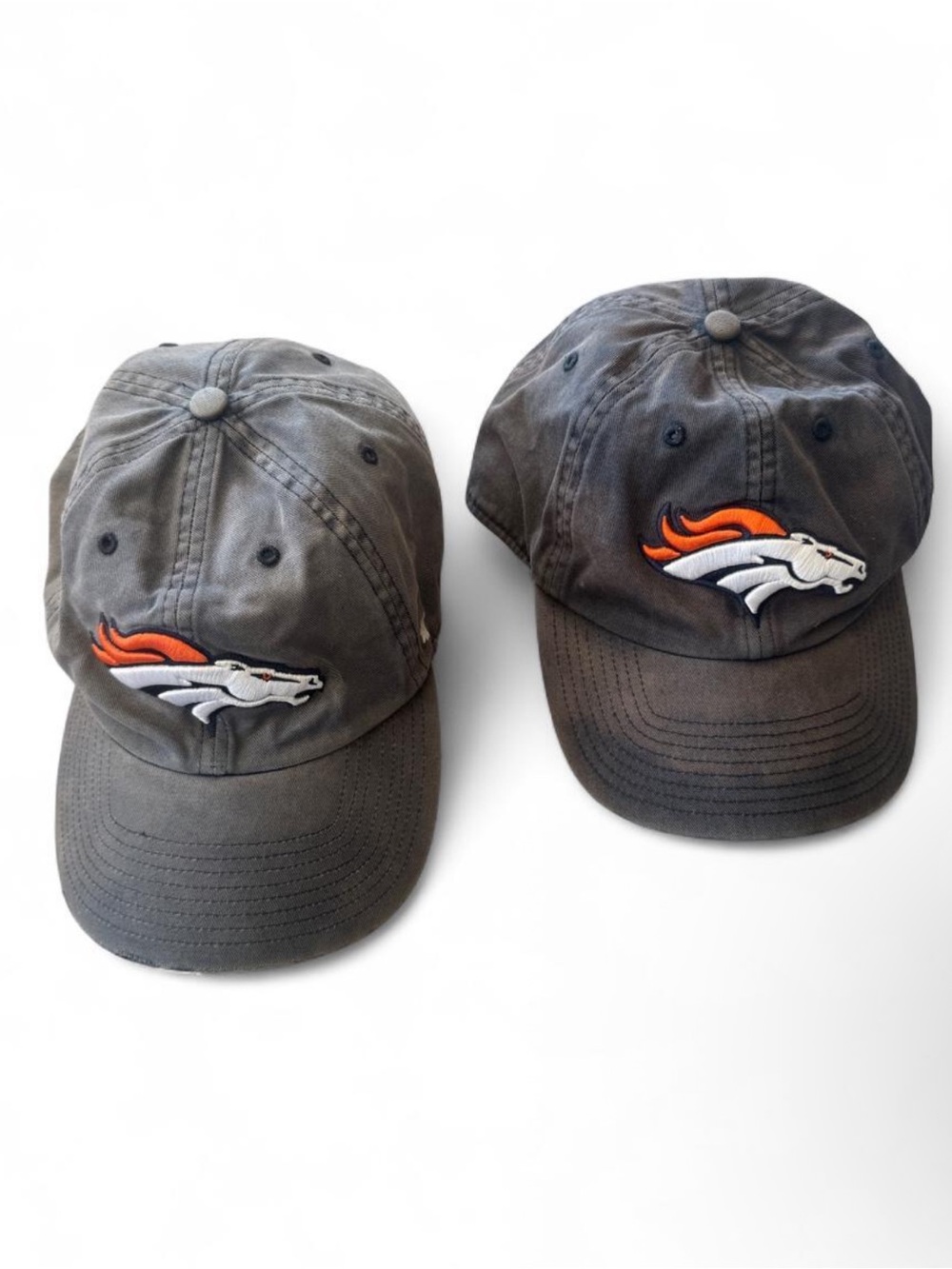 NFL Gray Baseball Caps with Orange & White Bronco Logo